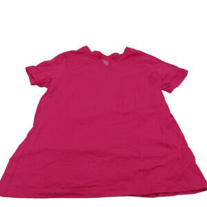 Time And Tru Hot Pink Relaxed Fit Core V-neck Short Sleeve Knit Tee Shirt‎ Sz LG